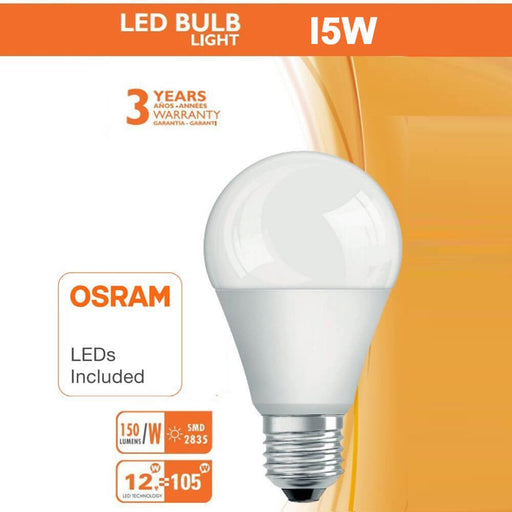 15W High Luminosity E27 LED Bulb with OSRAM Chip 4000K - E27 Bulb