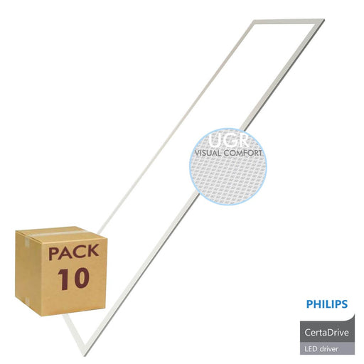 44W LED Panel 120x30cm with PHILIPS Serta drive UGR17 4000K Pack of 10
