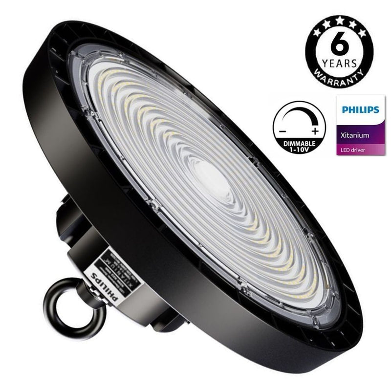 100W Dimmable ITALY LED UFO High Bay with PHILIPS Driver 6000K - LED high bay