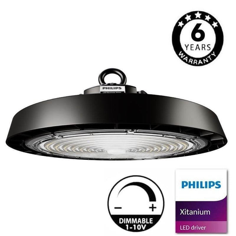 100W Dimmable ITALY LED UFO High Bay with PHILIPS Driver 6000K - LED high bay