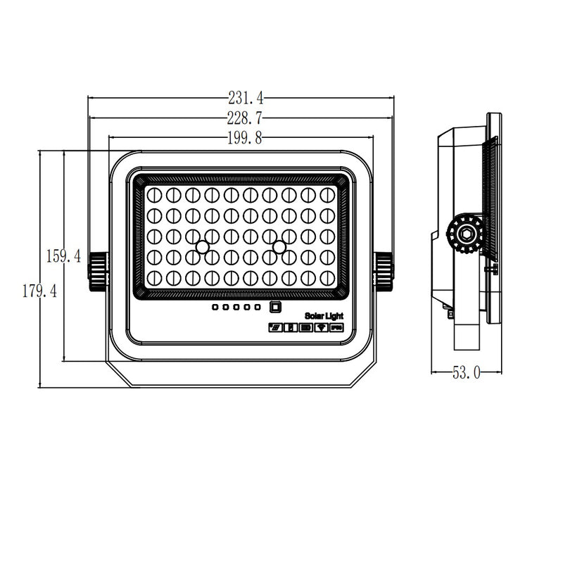 100W LED Solar Floodlight with remote 1100Lm 3CCT IP65