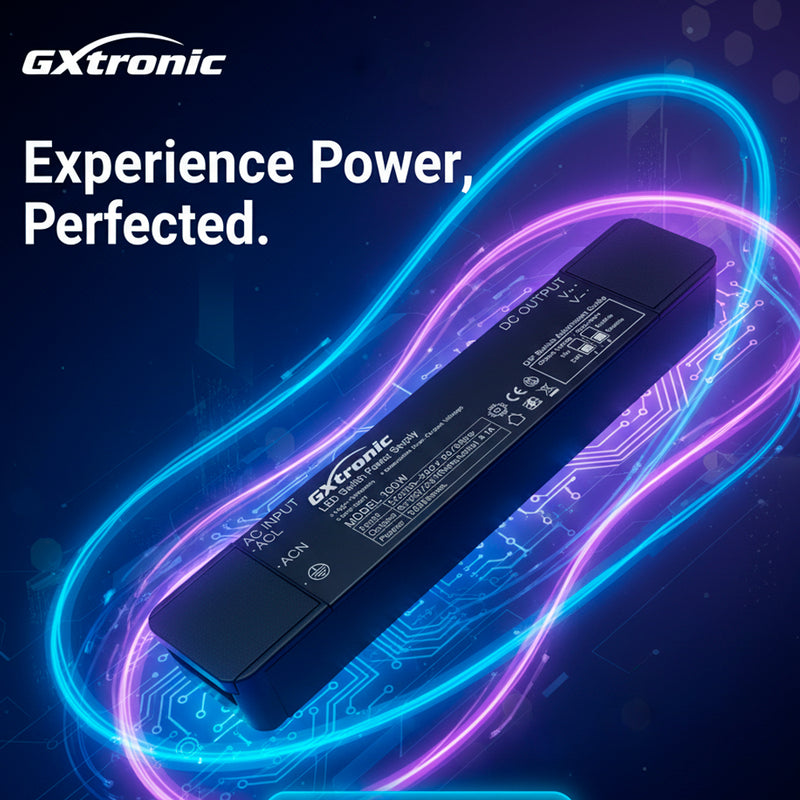 100W Slim GXtronic Power Supply Selectable Dual Output 12V/24VDC 4.1A IP42