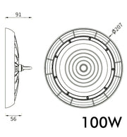 100W TITAN LED UFO High Bay Light 4000K - LED high bay
