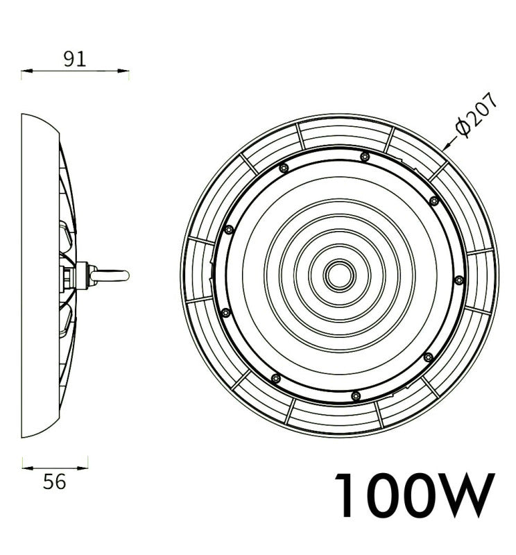 100W TITAN LED UFO High Bay Light 4000K - LED high bay