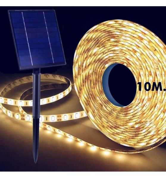 Outdoor Solar LED Strip 10m IP65 2700K - Solar strip lights