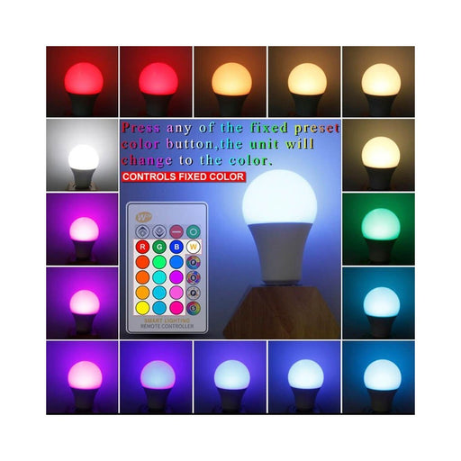 10W E27 LED Bulb with Remote Control RGBW - LED Light Bulbs - Lamps
