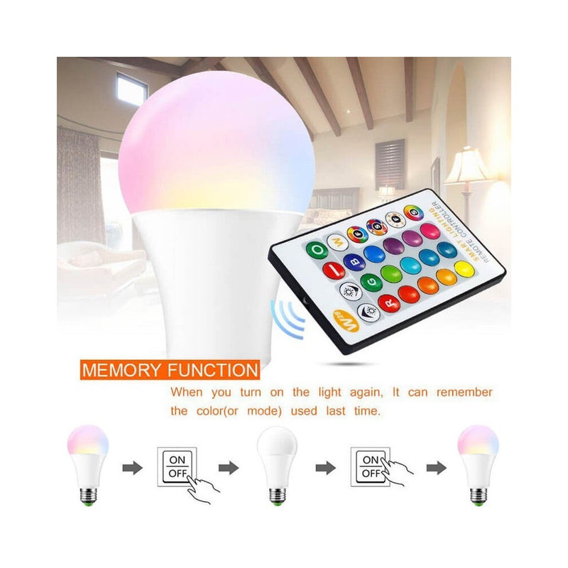 10W E27 LED Bulb with Remote Control RGBW - RGB bulb
