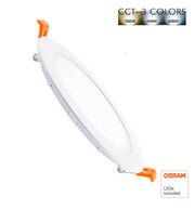 10W Round Slim LED Downlight with OSRAM Chip 3CCT Cut-out 108mm - Panels