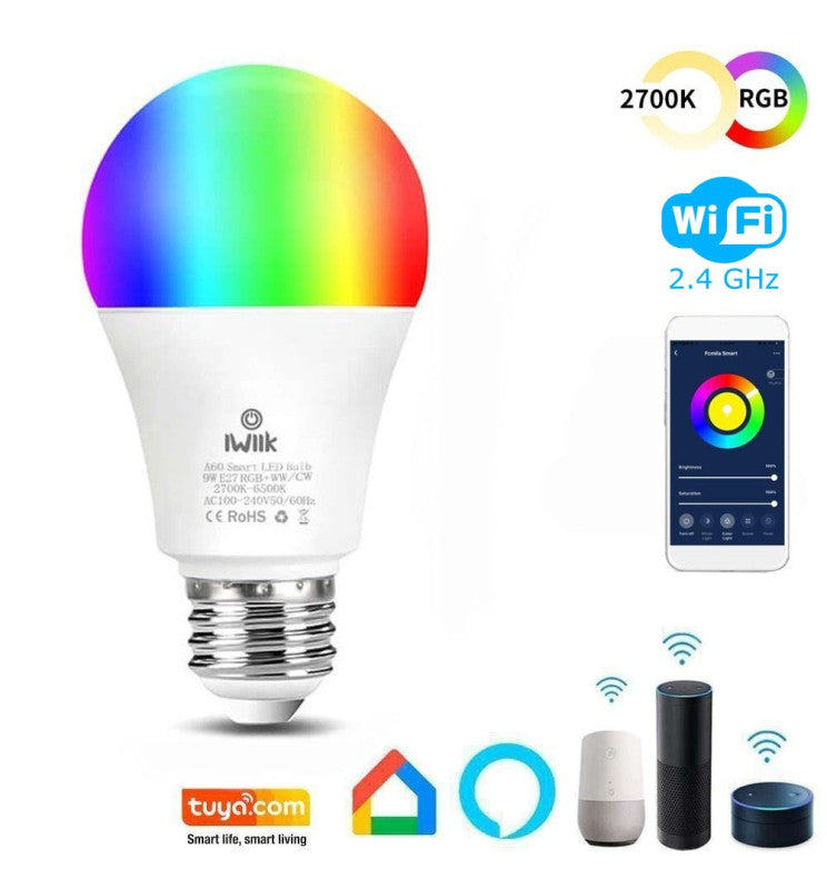 10W A60 E27 Smart LED Bulb RGB CCT - E27 Smart