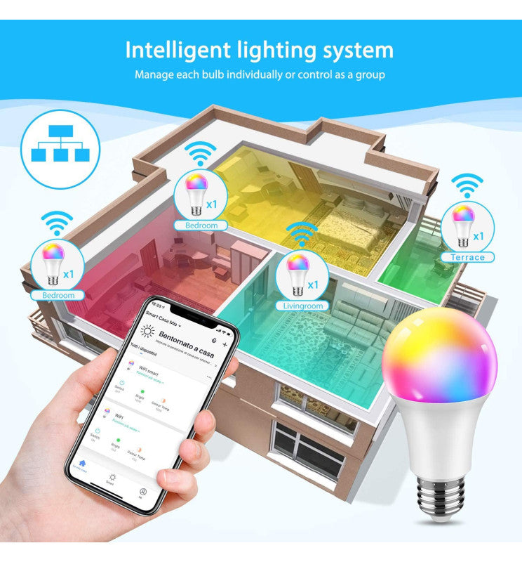 10W A60 E27 Smart LED Bulb RGB CCT - E27 Smart