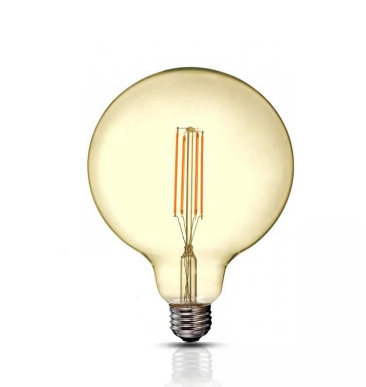 12.5W G125 E25 LED Filament Bulb Clear Glass 2200K - E27 Retro