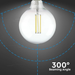 12.5W Filament G125 LED Bulb E25 Clear Glass 2200K - E27 Retro