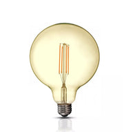 12.5W G125 E25 LED Filament Bulb Clear Glass 2200K - LED Light Bulbs - Lamps