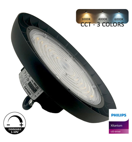 120W-100W-80W Industrial LED UFO High Bay GERMANY Philips Xitanium Driver 3CCT 1-10V Dimmable - STANDARD 20-30 Days