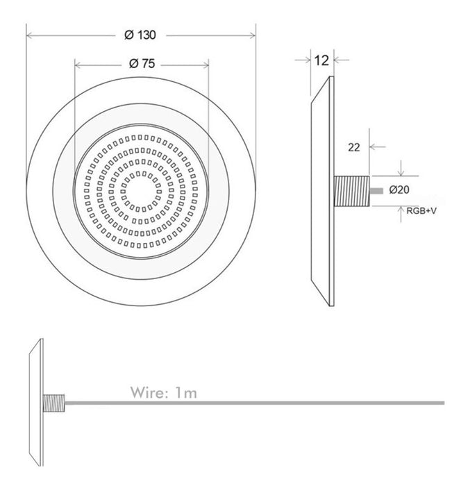 12W RGB  Underwater LED Light IP68 12V DC