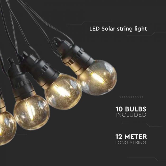 12m Solar string light with remote control 3000K - Solar LED light