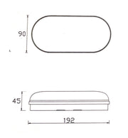 12W Oval PURELIGHT LED Wall Light IP65 - Wall Light Fixtures - Bulkheads