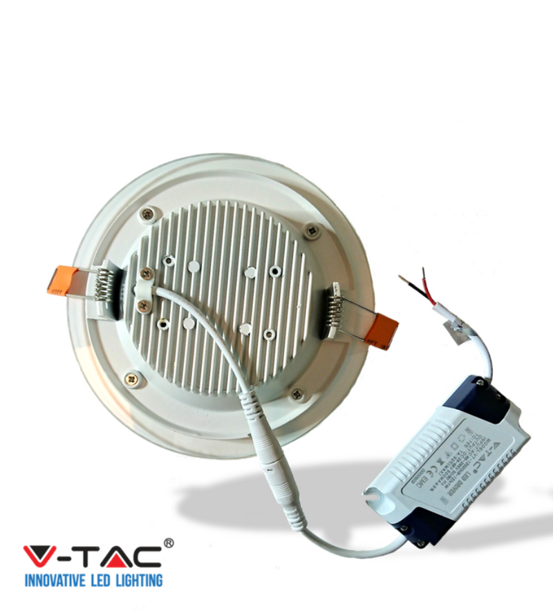 12W Round Glass LED Panel 3000K - LED Panel