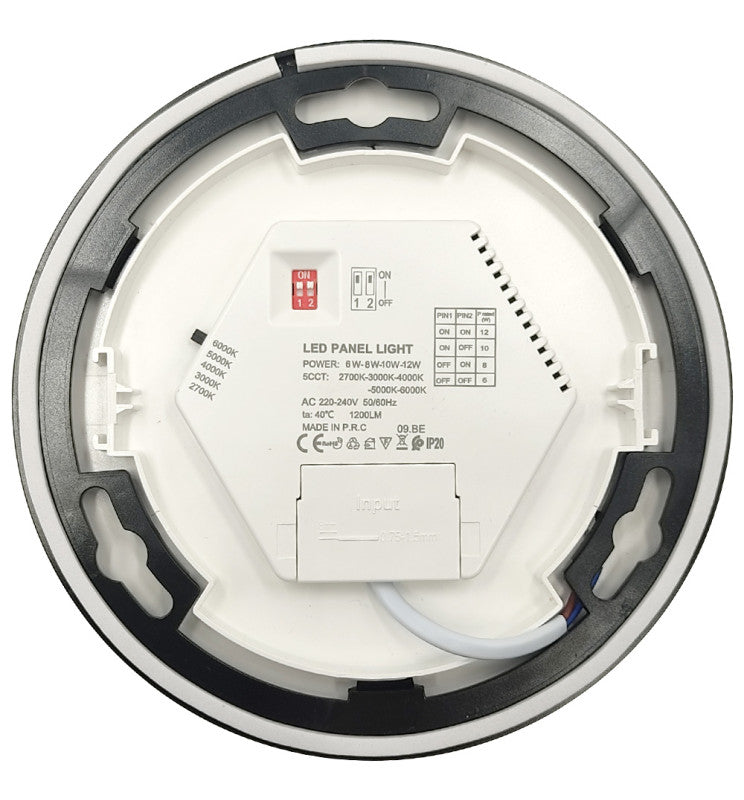 12W to 6W Adjustable Power BONN LED Downlight Black 5 CCT - Ceiling Light Fixtures - Bulkheads