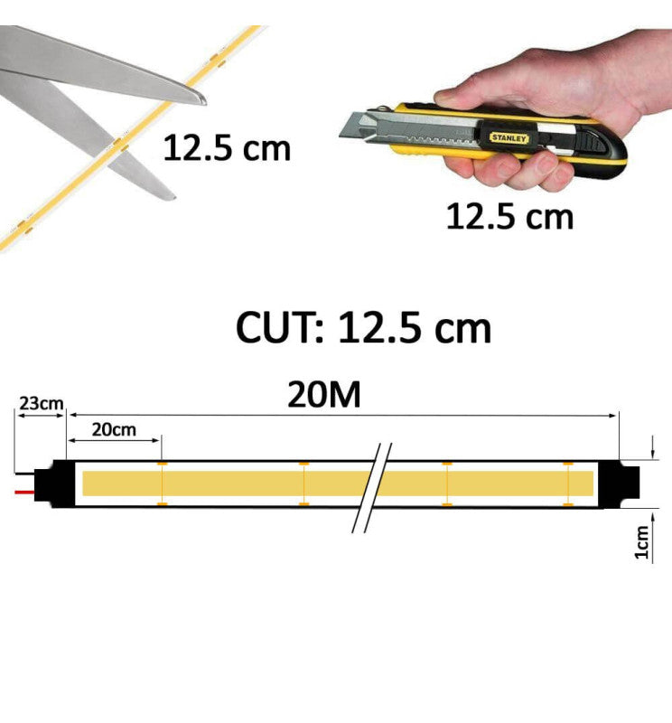 14W Dimmable COB LED Strip 20m IP67 - LED Strip