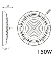 150W TITAN LED UFO High Bay with LUMILEDS Chip IP65 - LED high bay