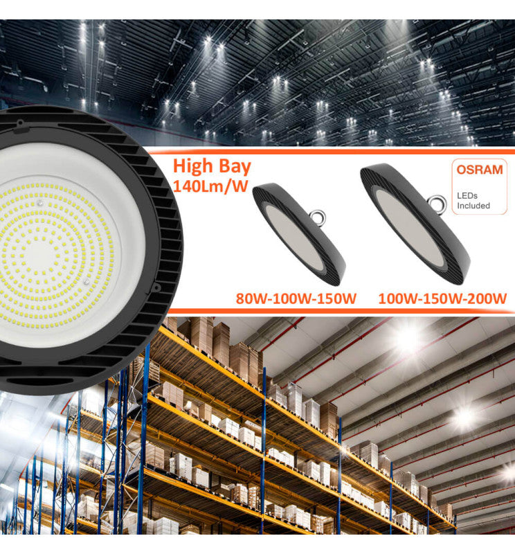 80W 100W 150W ENDURANCE LED UFO High Bay with OSRAM Chip - LED high bay