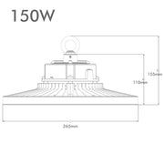 150W Dimmable SHARK LED UFO High Bay 4000K - LED high bay