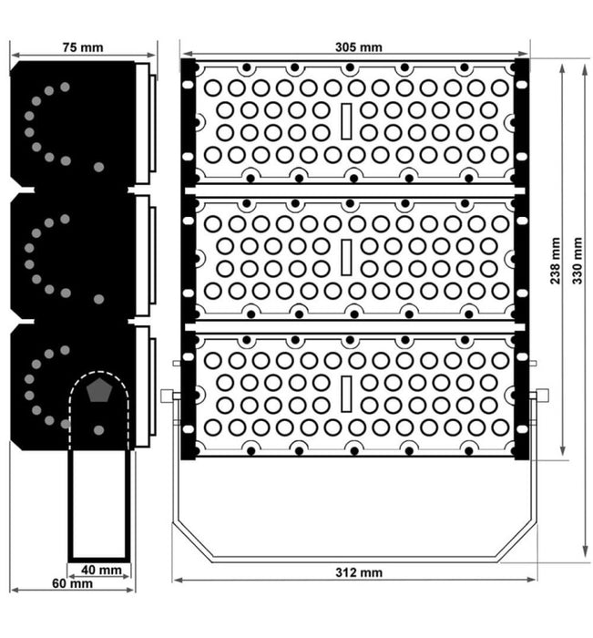 150W LED Floodlight MAGNUM with OSRAM Chips 180Lm/W 60º 5700K