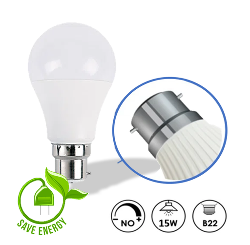 15W B22 LED Bulb 6000K - E27 Bulb