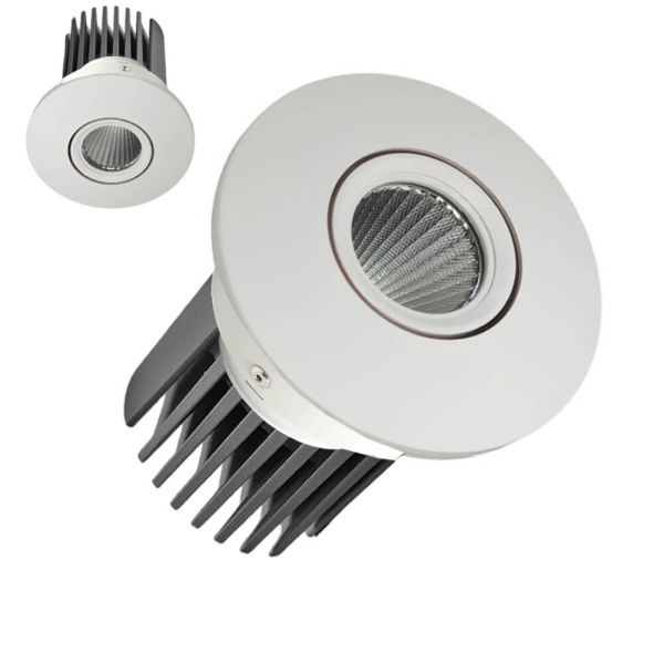 15W Round LED Adjustable Downlight White 4000K - LED Downlight