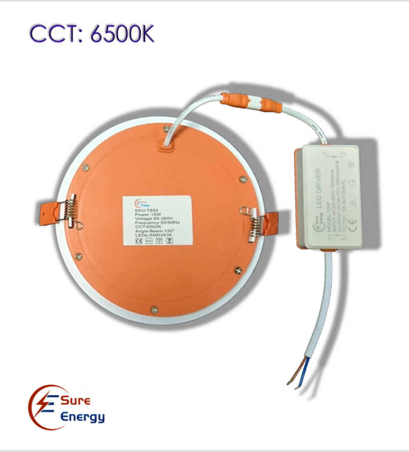 15W Recessed LED Downlight 6500K - LED ceiling lighting