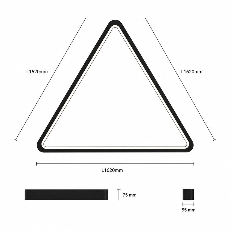 162W VERSA BLACK Triangular LED Pendant Light 3CCT