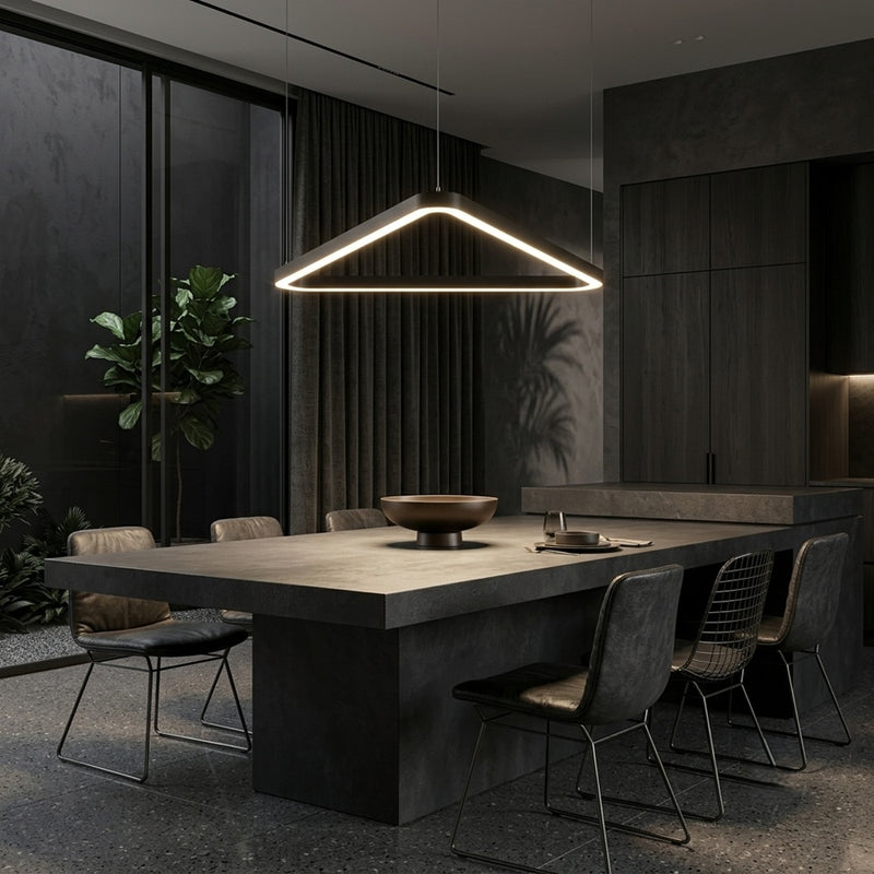 162W VERSA BLACK Triangular LED Pendant Light 3CCT