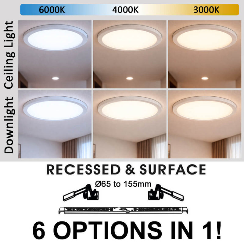 18W-12W-6W Circular LED Ceiling Light NEW MOSS with Motion Sensor 3CCT IP44