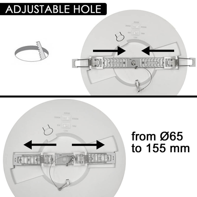 18W-12W-6W Circular LED Ceiling Light NEW MOSS with Motion Sensor 3CCT IP44