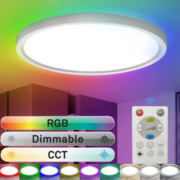 18W LED Ceiling Light with Remote Control RGB CCT - LED ceiling lighting