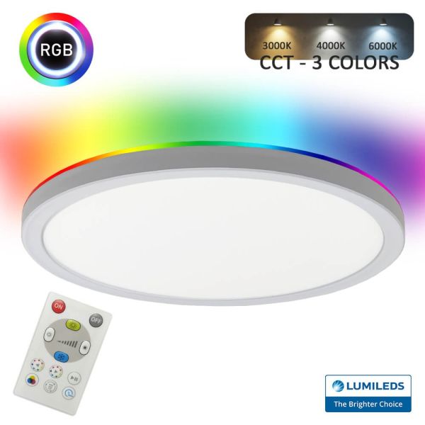 18W LED Ceiling Light RGB+CCT with Remote Control