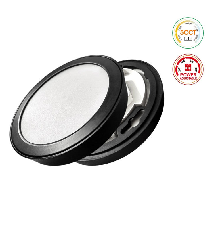 18W to 12W Adjustable Power BONN LED Downlight Black 5 CCT - Ceiling Light Fixtures - Bulkheads