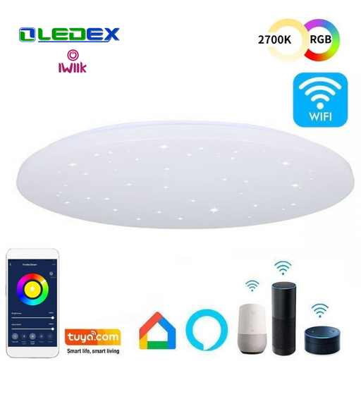 18W Stars-effect SMART Wi-Fi LED Ceiling Light with CCT and RGB - LED