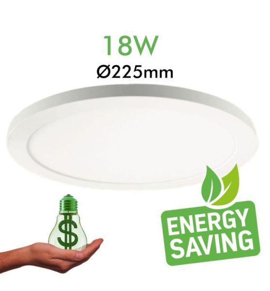 18W ASKIM Recessed or Surface LED Downlight with 3 CCT White