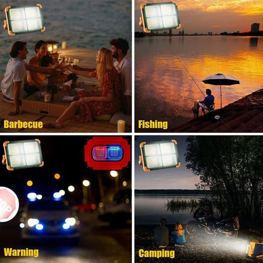 200W Portable Solar LED Floodlight with Power Bank and Rechargeable USB - Fast 1 - 2 Working days - Solar LED light