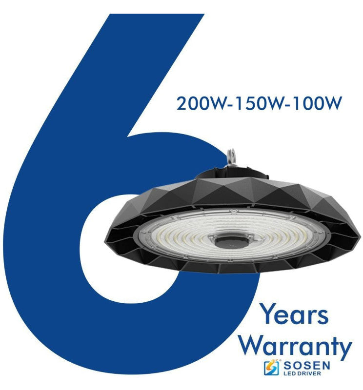 100W 150W 200W Dimmable BELGIUM LED UFO High Bay with SOSEN Driver - LED high bay