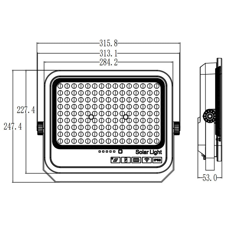 200W LED Solar Floodlight with PIR Motion Sensor 2700Lm 3CCT IP65