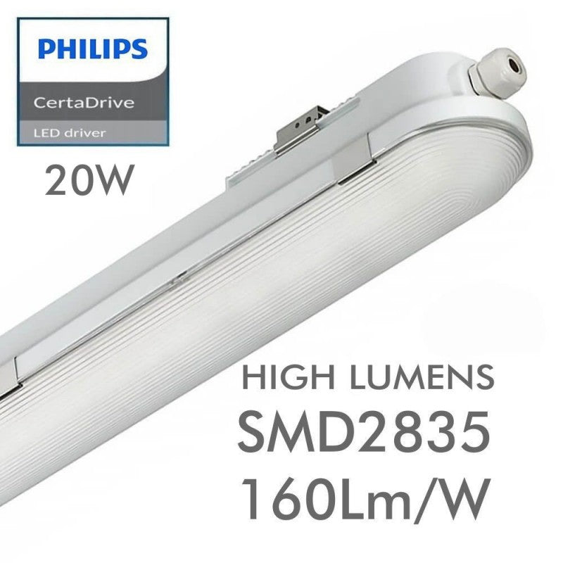 20W Tri-proof LED Batten 60cm with PHILIPS Driver 3 CCT - LED Batten