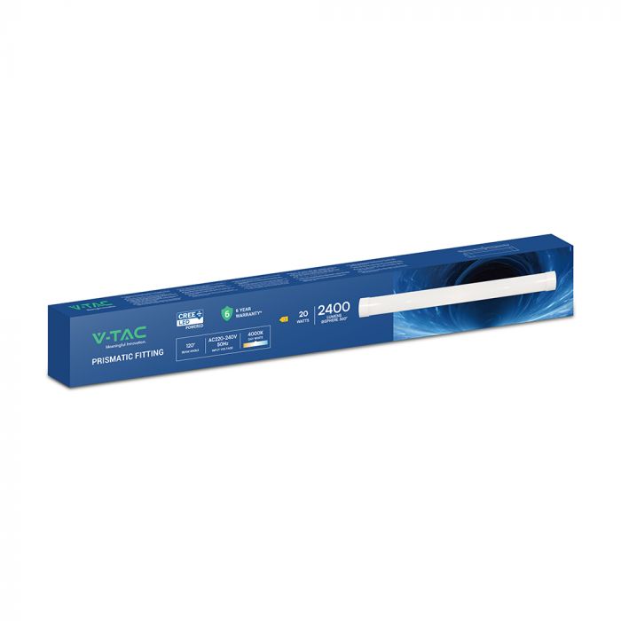 20W Prismatic LED Batten 566mm 4000K 6 Years warranty - Lighting Fixtures - Battens