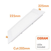 20W Slim Square Recessed LED Ceiling Light with OSRAM Chip 6000K - LED Downlight