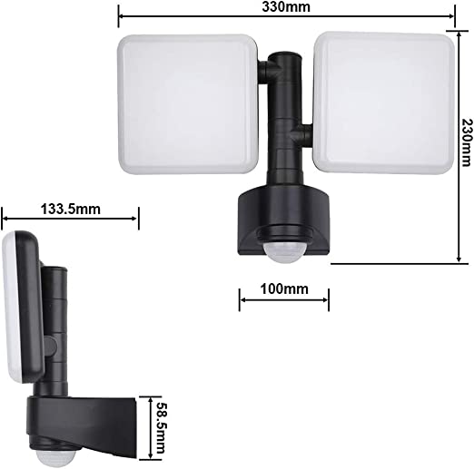 20w Twin Adjustable light with sensor - LED Wall lighting