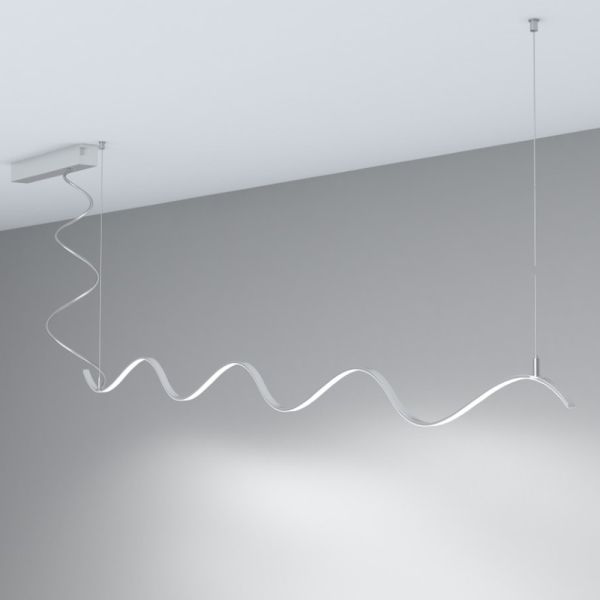 22W Linear Pendant Light MILANO SLIM SILVER - 4000K - 1.5m