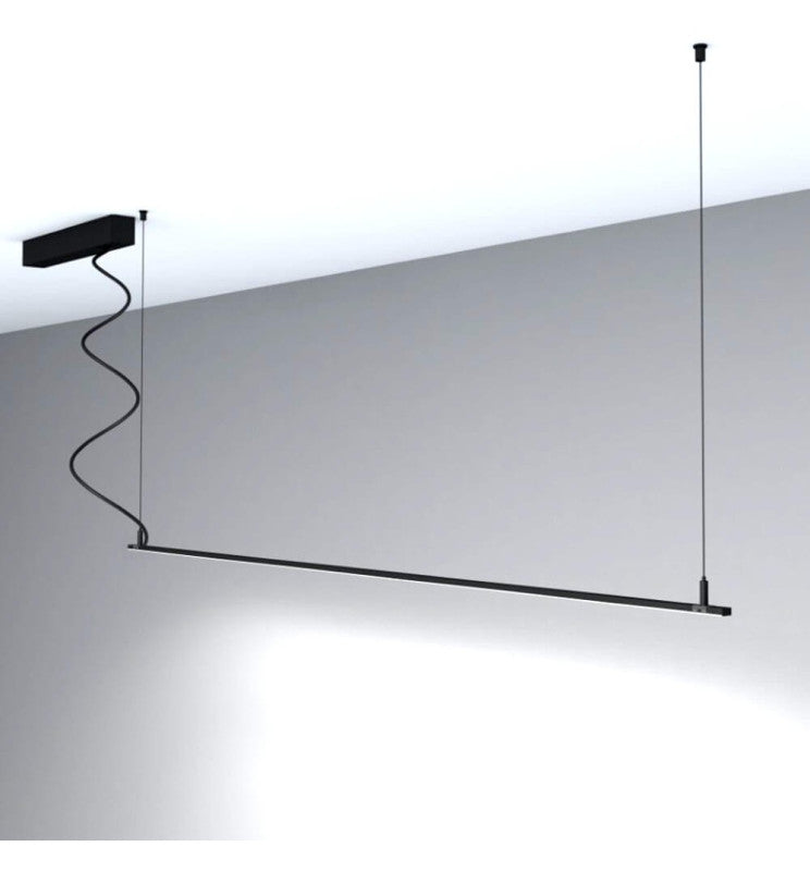 22W Linear MILANO LED Pendant Light 1.5m in Black 4000K - Ceiling Light Fixtures - Battens