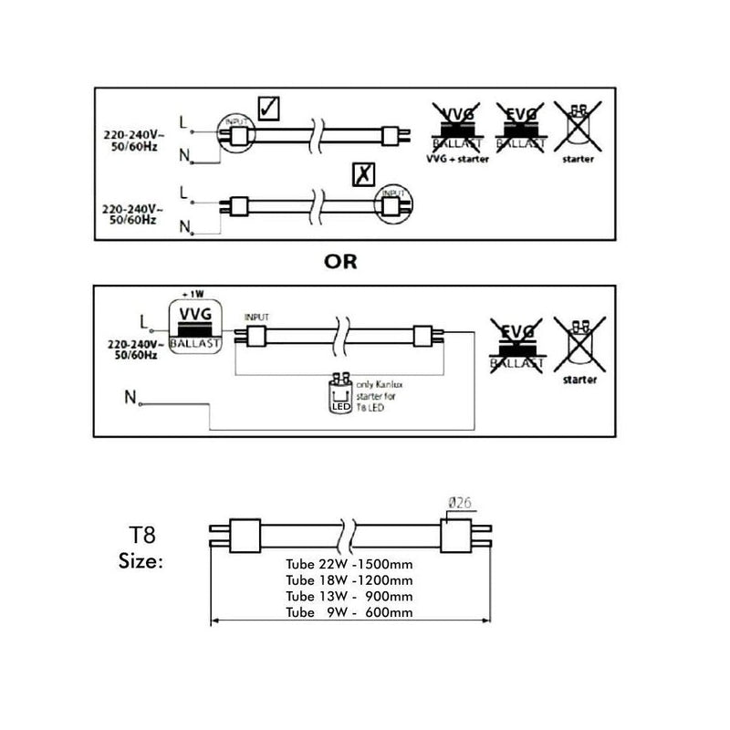 22W T8 LED Tube Glass 150cm 4000K - LED Tube
